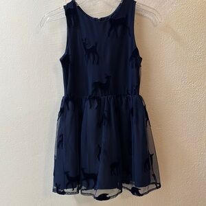 EUC Cat & Jack Navy Blue Deer Dress